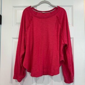 Anthropologie Pilcro Diana Pink Pullover Crewneck Top